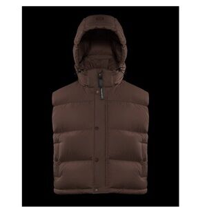 Aritzia super puff shorty vest rich mocha brown